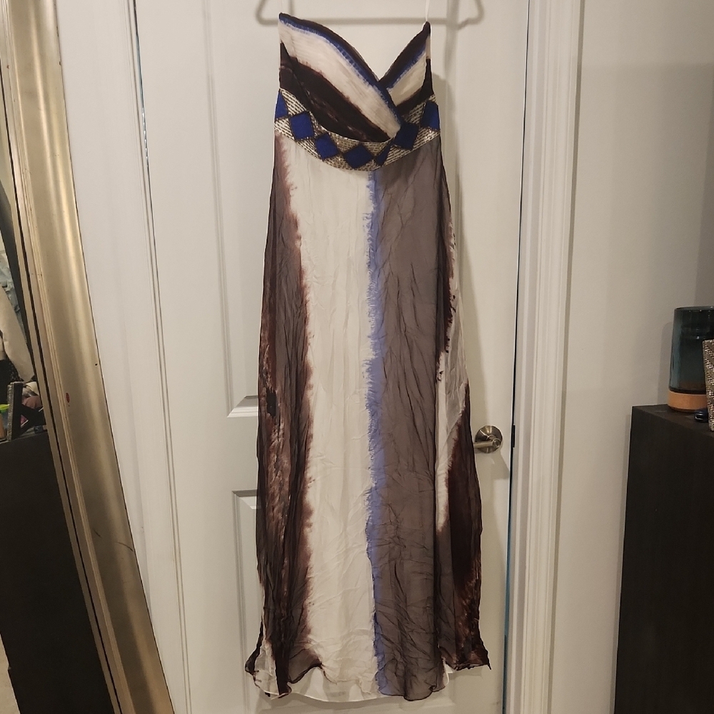 Jovani Blue, Maroon, Purple And White Strapless Prom Dress Size 14!